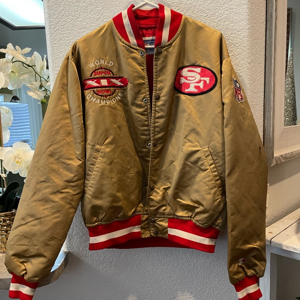 Vintage starter satin gold 49ers jacket size large